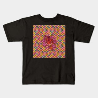 sophisticated Tile pattern with tiger Kids T-Shirt